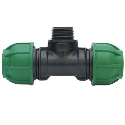 Fittings polyethylene tee with male threaded offtake 25x3/4"x25