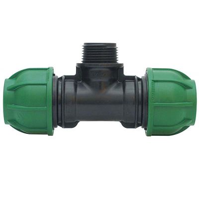 Fittings polyethylene tee with male threaded offtake 16x3/4"x16