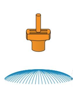 Micro-sprinkler Modular BIG SWIVEL orange nozzle 120 l/h (head only)