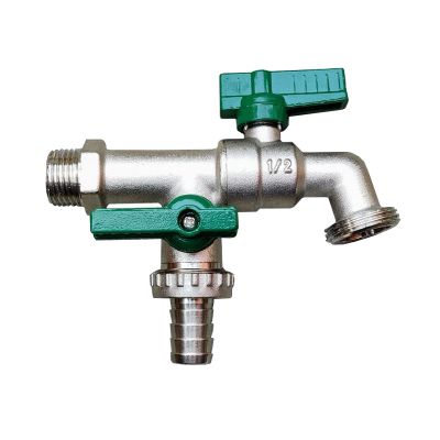 Ball valve for irrigation timer inlet 1/2" double outlet 3/4"